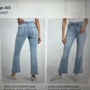 Good American cropped mini bootcut jeans